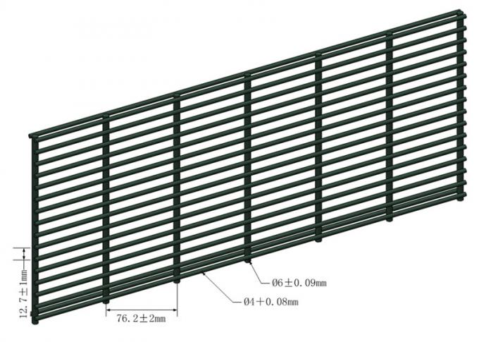 Hete Ondergedompelde Gegalvaniseerde Veiligheid 358 Anti beklimt Mesh Fence 2.4m ontruimt Weergeven 0