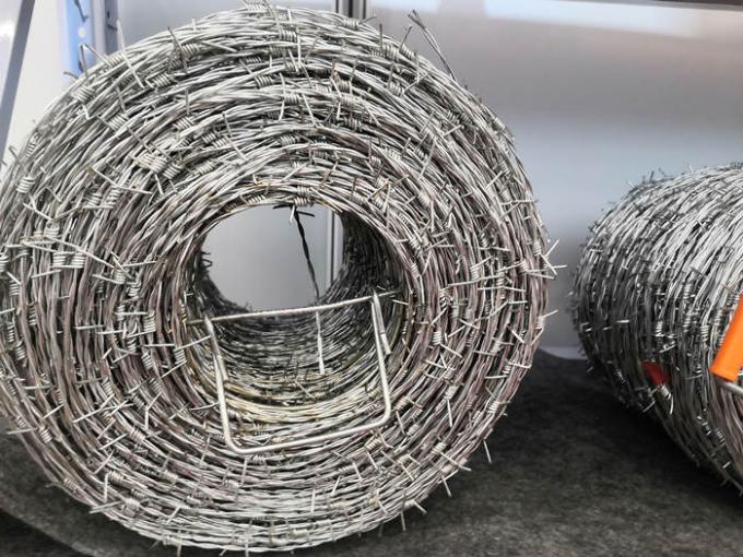 4 punten 2 strengen elektrisch gegalvaniseerd prikkeldraad dubbele twist 0