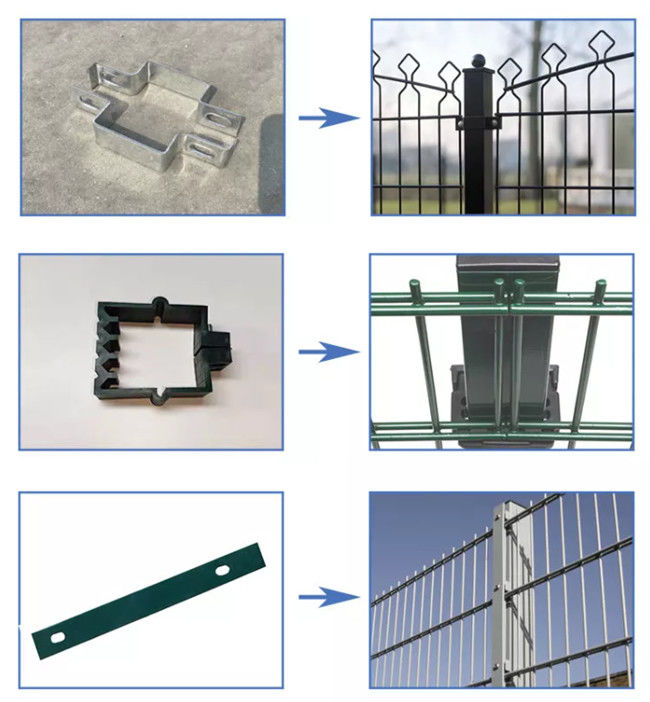 656 868 het Duidelijke Comité van Mesh Fence Double Horizontal Welded van de Weergevenpvc Met een laag bedekte Draad 1