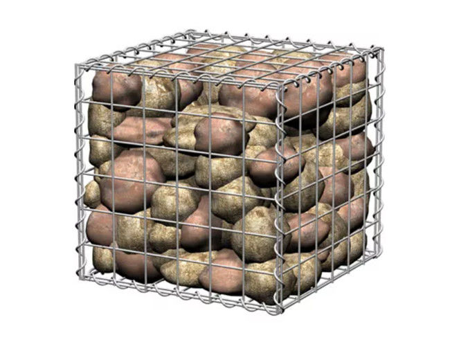 Pvc bedekte 1m X 1m X 1m met een laag het Gelaste Gabion-Netwerk van de het Staaldraad van de Doos Hoge Stabiliteit 0