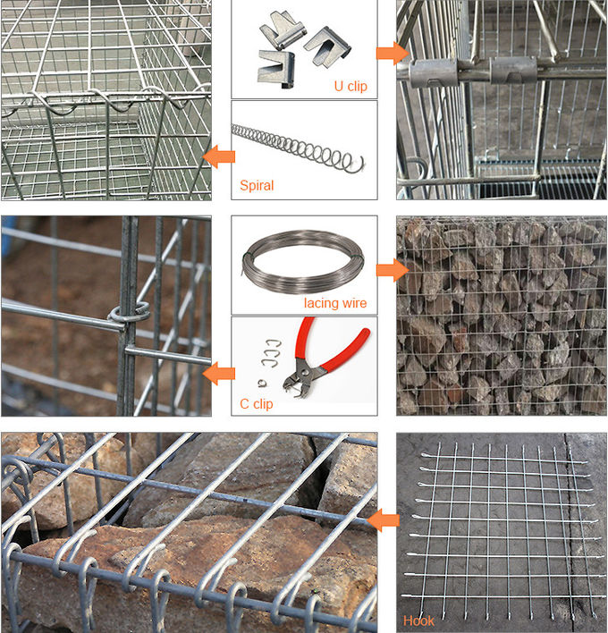 50x50mm Hete Ondergedompelde Gegalvaniseerde Gelaste Gabion Mesh Baskets Decorative 3.8mm 0