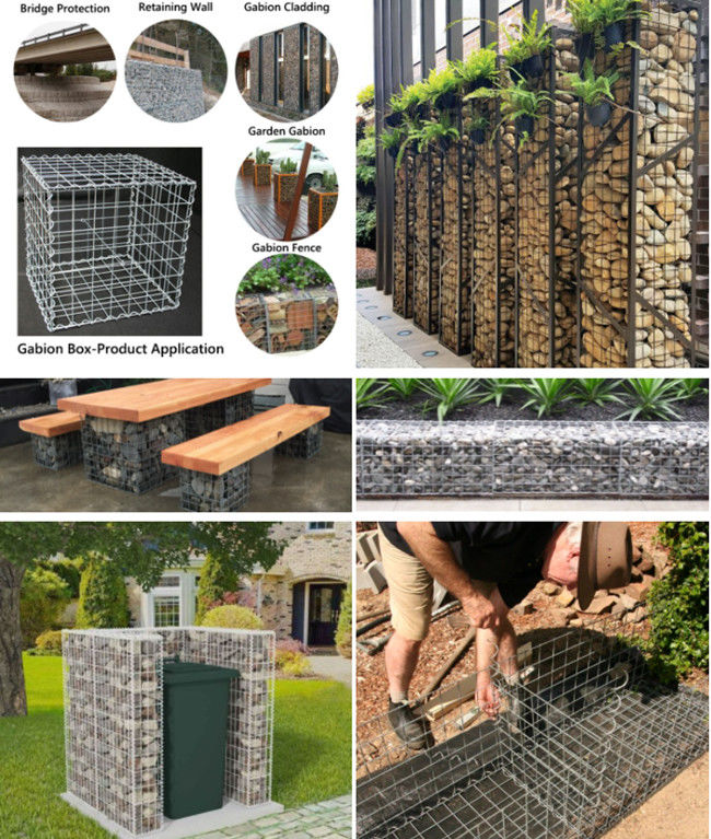 100x50mm Ce Gelaste Gabion Doos 8mm Enige de Tuinmuur van Draadgabion 1