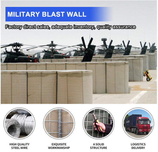 3 Omheining Blast Wall van duim de Q195 Gelaste Gabion Mesh Geotextile Cloth Stone Filled 0