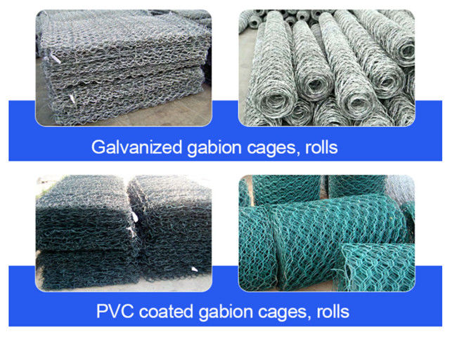 Hexagonale 2.7mm Gabion Ondergedompeld Heet van Muurmanden Gegalvaniseerd 1
