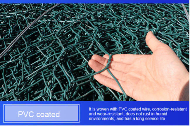 Geweven 3.2mm pvc bedekte Hexagonale Gabion Mesh Baskets ISO 9001 met een laag 1