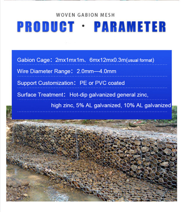 1×1×1m pvc Met een laag bedekte Gabion Mesh Baskets 380 Mpa HBGB Behoudende Muur Mesh Cages 0