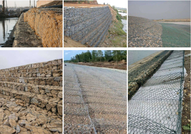 2.7mm Galfan Geweven Hexagonale Gabion Mesh Basket 8x10cm Opening 2