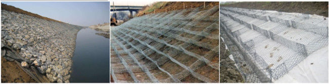 Hete Ondergedompelde Gegalvaniseerde Gabion Mesh Basket 0.3m 4m Doordringbaarheid voor Rivierbank 1