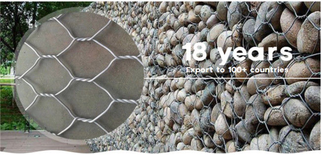 Pvc bedekte 2.0mm Gabion Mesh Basket 9 X 11cm het Hexagonale met een laag Gat Weven 0