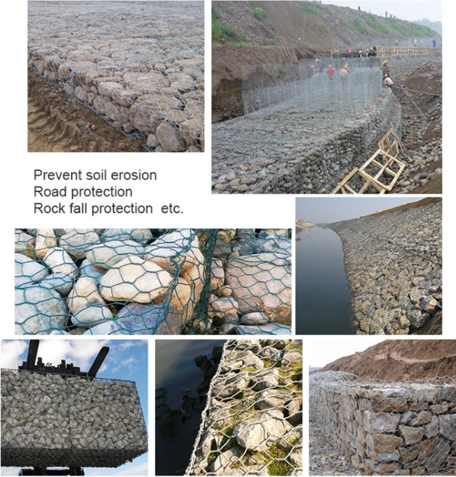 0.3m Geweven Gegalvaniseerde pvc Met een laag bedekte Gabion-het Strandversterking van de Doos Behoudende Muur 2