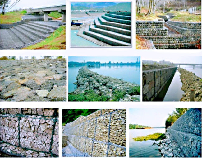 2m de Lange Galfan Gegalvaniseerde Gabion Doos van Pvc Deklaag voor Kanaalbouw 2
