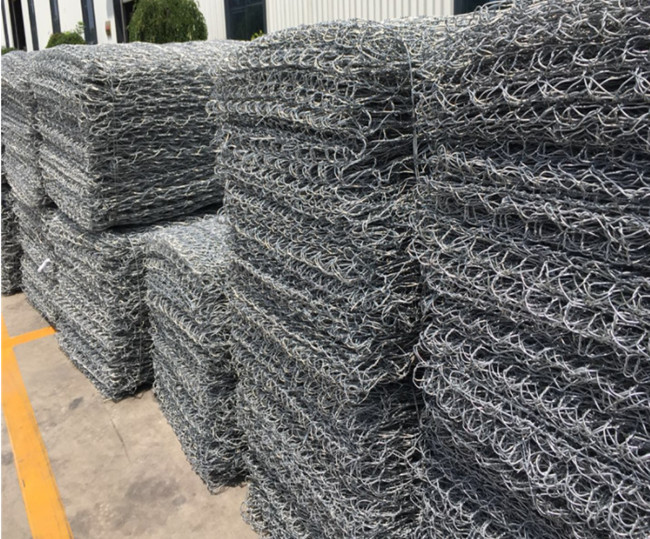 2x1x0.5m Heet Ondergedompeld Gegalvaniseerd pvc Met een laag bedekt Gabion Doos Groen Overstromingsbeheer 1