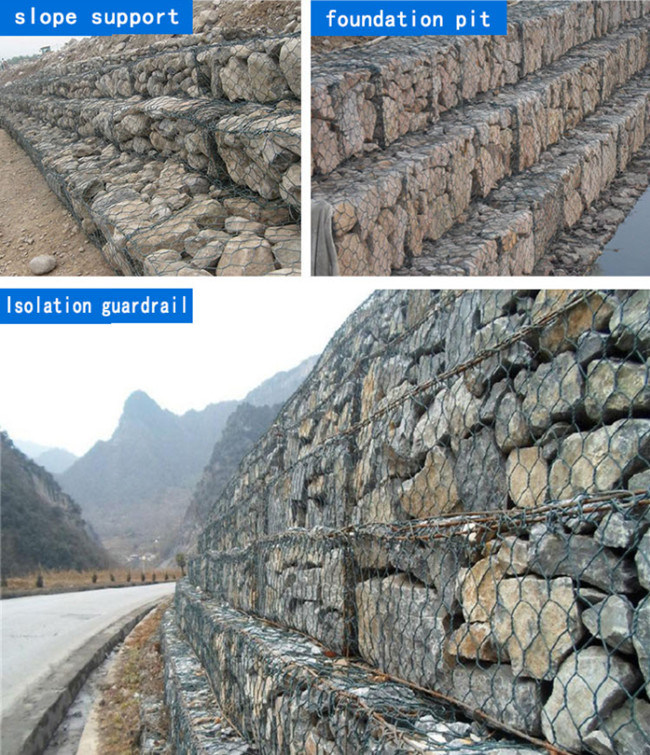 2.4mm tot 3.9mm Galfan Gabion Ondergedompeld Manden Heet Gegalvaniseerd voor Hellingsbouw 2