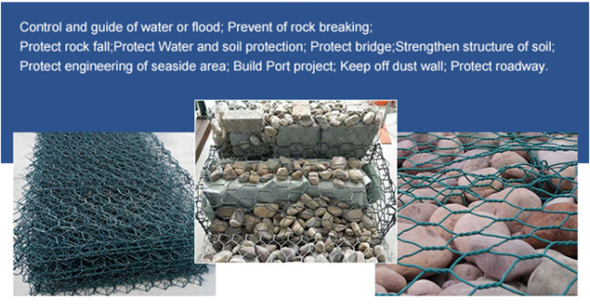 Met een laag bedekt de Doos270g/m2 Zink van revêtement Hexagonaal Heet Ondergedompeld Gegalvaniseerd Gabion 0