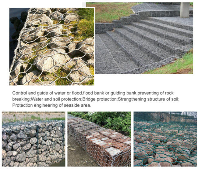 8x10cm Gegalvaniseerde Gabion-Doos 4mm Gegalvaniseerde Hexagonale Draad Mesh Easy Assembled 3