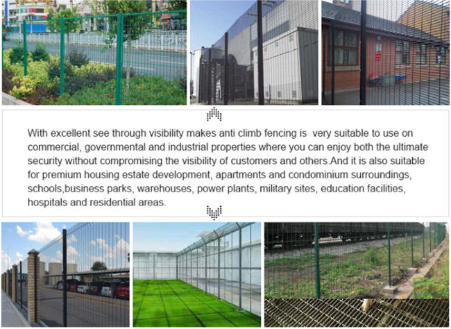 RAL9005 de groene Veiligheid Anti beklimt Mesh Fence Galvanized Steel Curved-Type 1