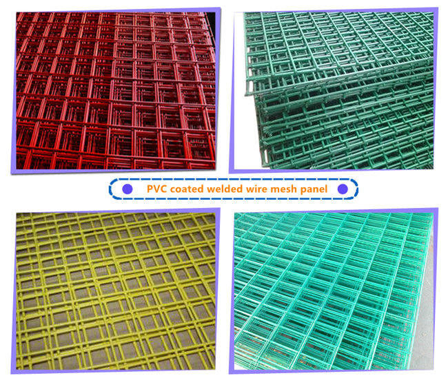 Het gele 6m pvc Met een laag bedekte Gegalvaniseerde Gelaste Vierkante Gat van Draadmesh panels Q195 0