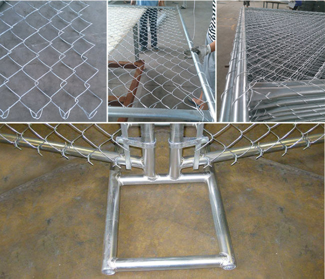 De gegalvaniseerde Omheining Panels Chain Link van de Metaalbouw 75x75mm 6x12ft 1