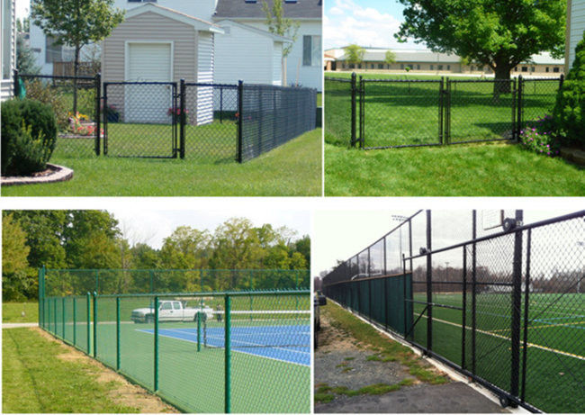 1.2mm tot 5mm Pvc Met een laag bedekt Diamond Mesh 6m de Omheining van de Cycloondraad For Basketball Court 2