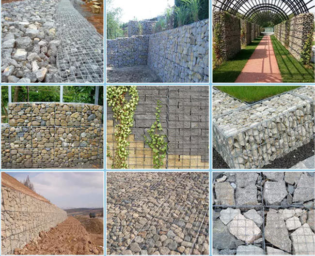 De steen kooit Muur Gelast Mesh Gabion 4mm het Gat van de Draadmaat 5x5 Cm 2