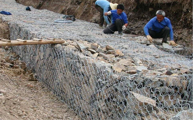 Overstromingsbeheer 6 X 8 Cm-Gat Gabion Mesh Basket Galfan Coated Metals 1