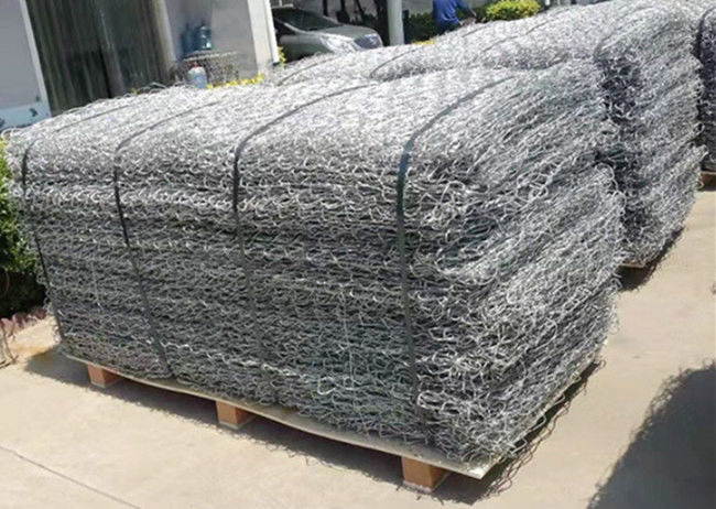 6 X 8cm Hexagon Gatensteen Gabion Mats Silver Color Galfan Wire met Diafragma's 1