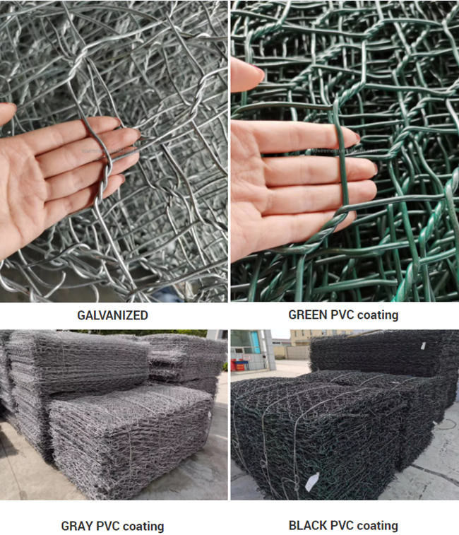 3mm Gabion Mesh Baskets Heavy Duty Triple verdraaiden Hexagonaal Geweven Gegalvaniseerd Staal 0