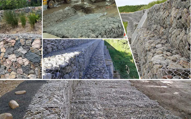 Onderwaterzeedijk die de Draad van Gabion beschermen Mesh Baskets Zinc Coated Q195 3