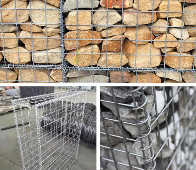 3mm galvaniseerde de Behoudende Muur van de Staaldraad Gelaste Gabion-Doos 0