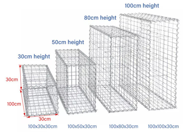 100 X 80 X 30cm Gegalvaniseerde Gabion-Doos lasten Versterkte Steenomheining 1